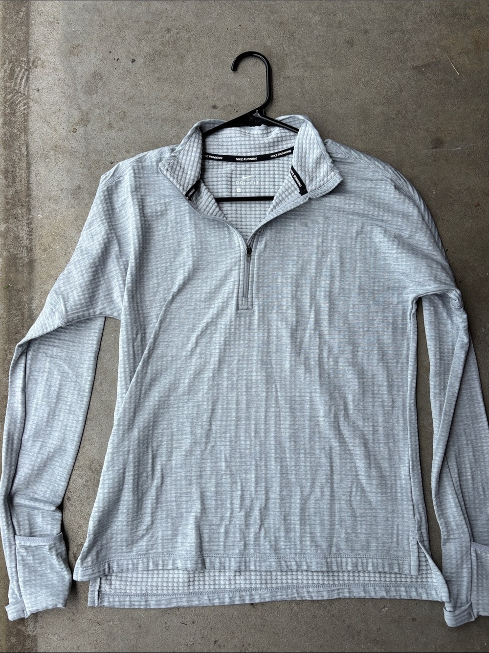 Nike Light Gray Long Sleeve Quarter-Zip Top